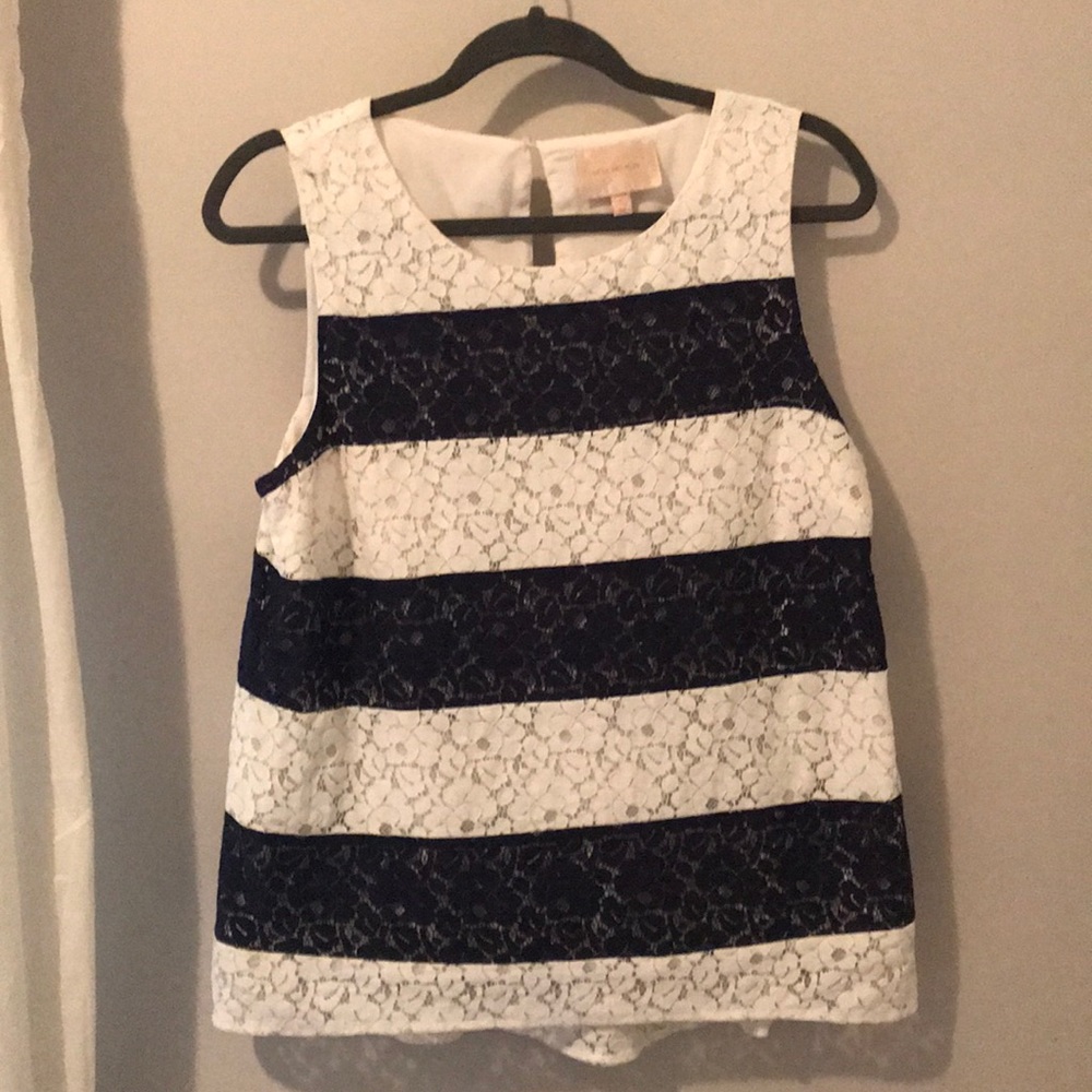 Skies Are Blue Navy & White Lace Stitch Fix Top